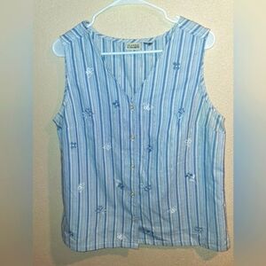 Vintage Classic Elements Vest Cottage Core Embroidered Button Down Vest L